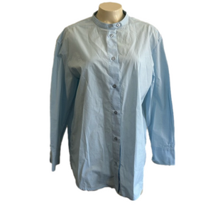 Emporio Armani light blue collarless 100% cotton shirt SZ 42